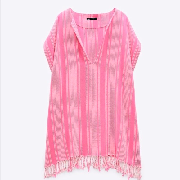 Zara Fringe Rustic Caftan Swim Cover Up - Picture 10 of 12